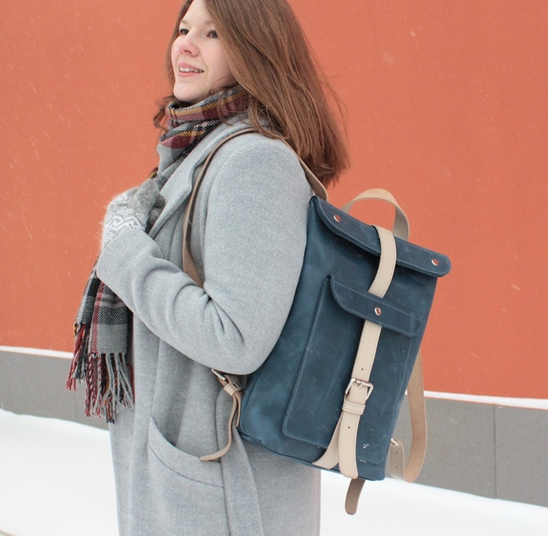 BananaPack mini- Джинс + бежевый