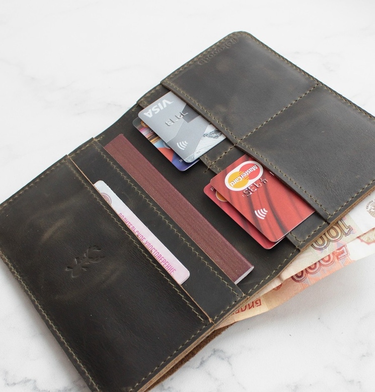 Men's wallet - Хаки крейзи хорс