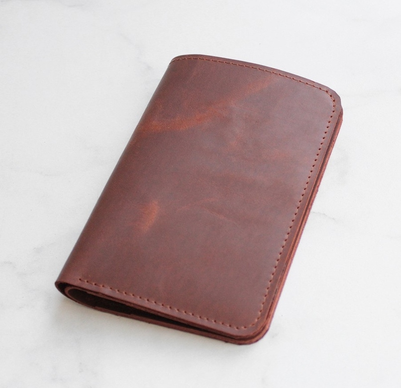 Men's wallet - Каштан крейзи хорс