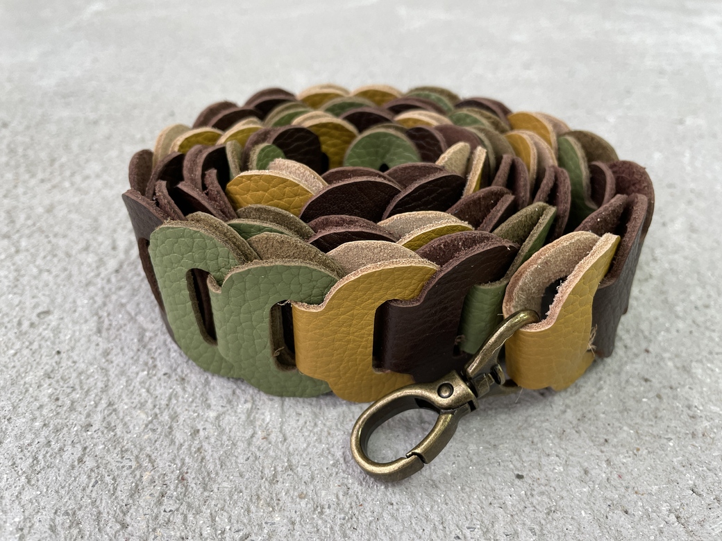 Ремень наборный - коричнево-жёлто-зелёный микс 1