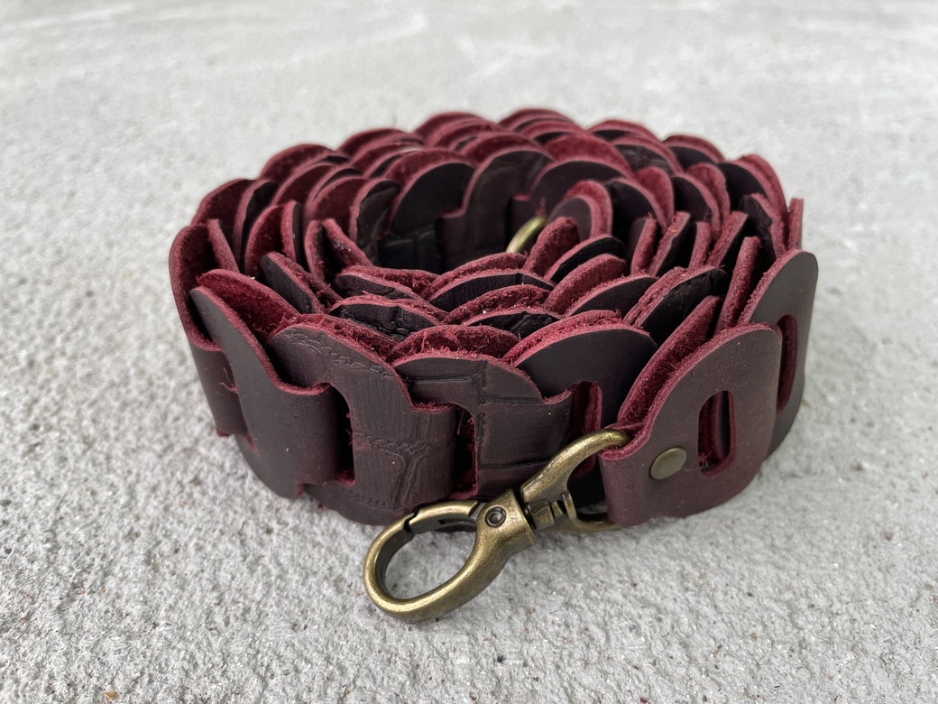 Ремень наборный - винный с рептилией 1