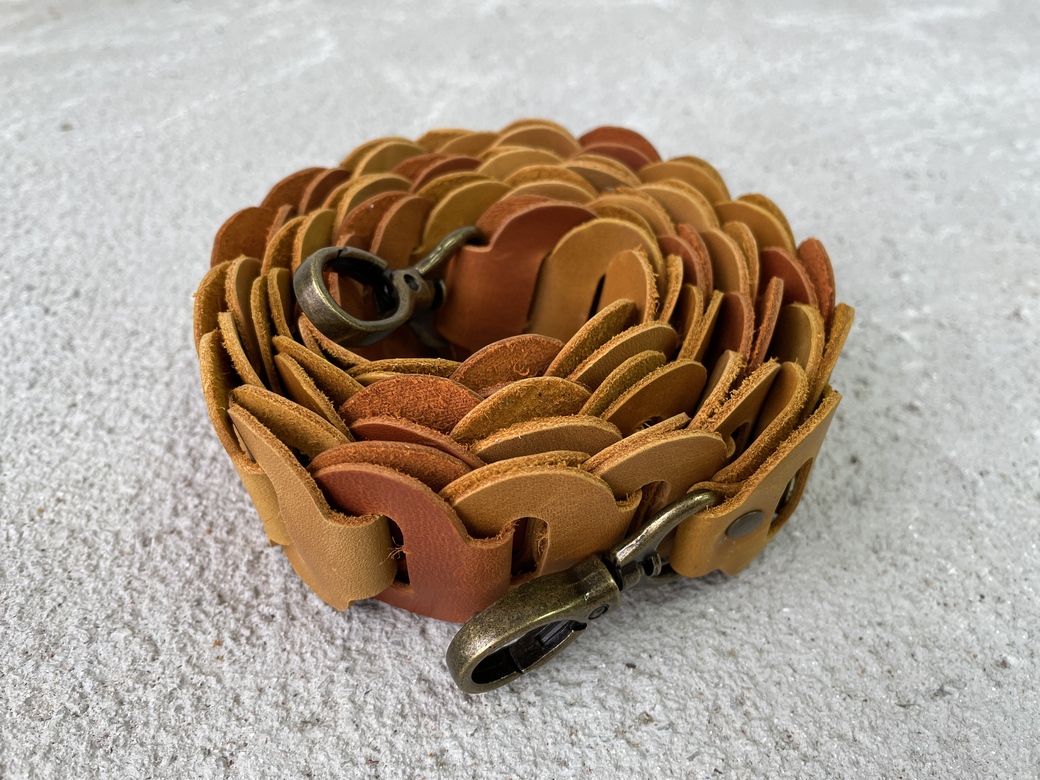 Ремень наборный - медово-рыжий микс 1