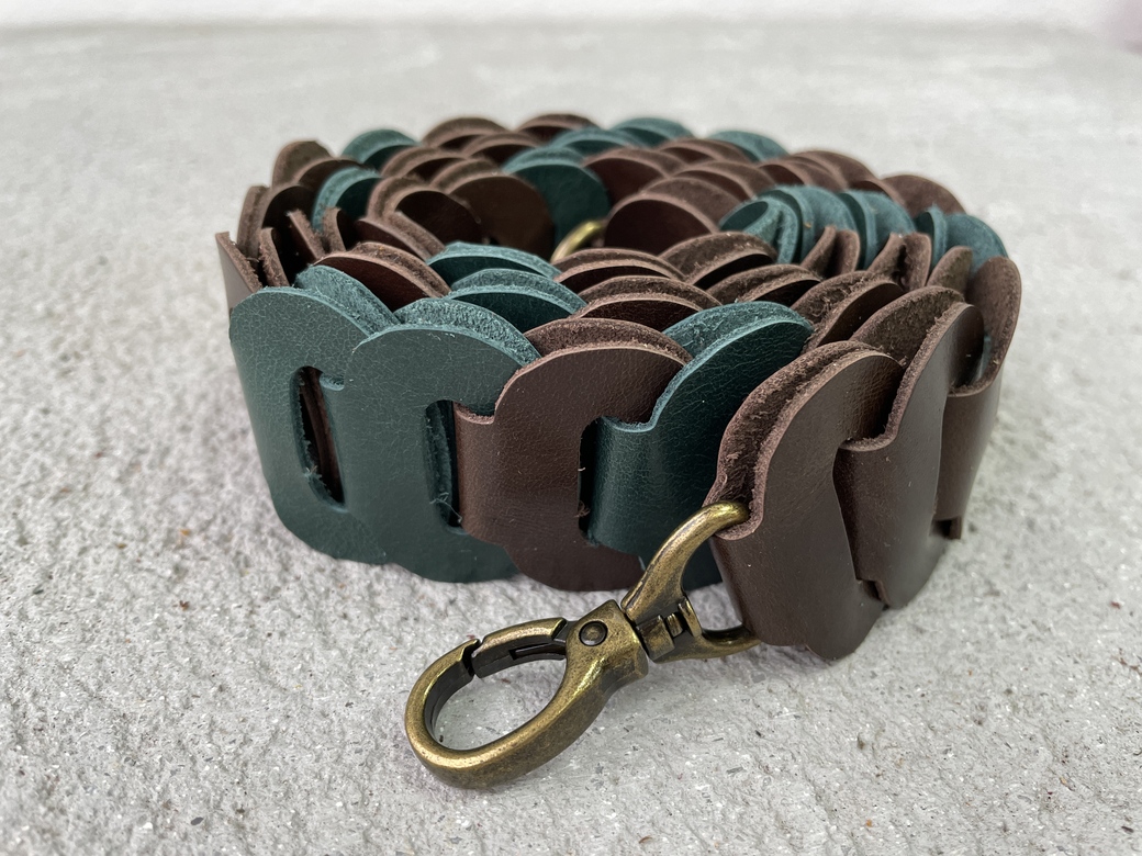 Ремень наборный - коричнево-зелёный микс 1