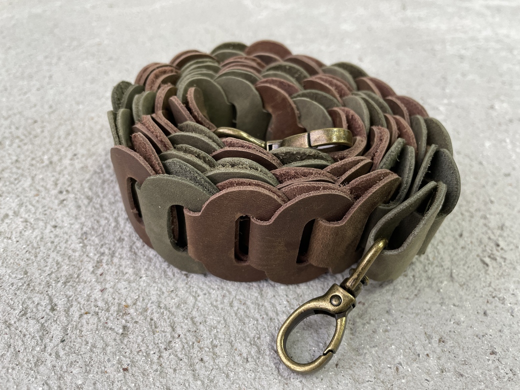 Ремень наборный - коричнево-зелёный микс 2