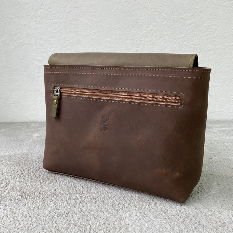 Fibi - велюр коричневый + крейзи хорс хаки и коричневый