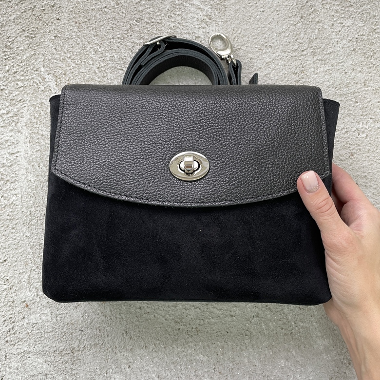 Fibi - велюр чёрный + чёрная фактурная