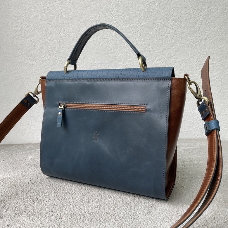 Софи - синий, джинс рептилия и фундук