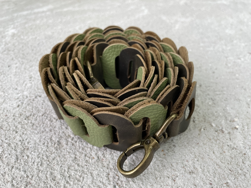 Ремень наборный - оливковый микс 1