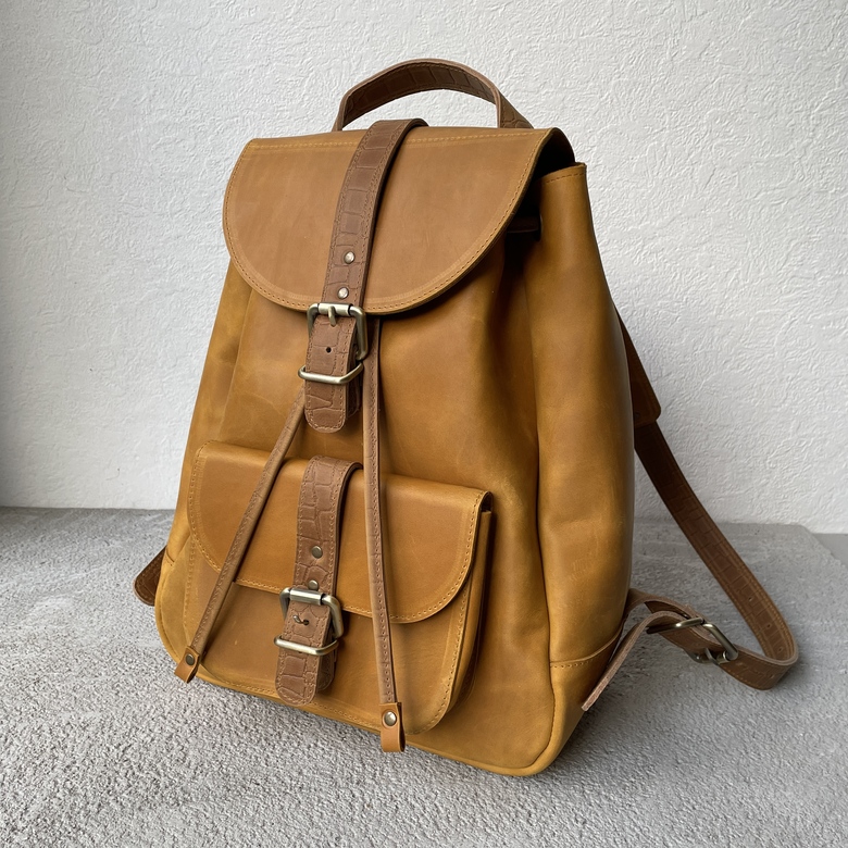 City Travel Bag - Медовый крейзи хорс + песочная рептилия