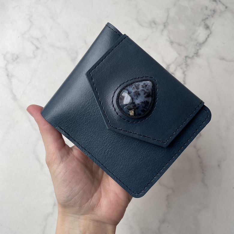 Bifold - Синий с природным минералом агатом